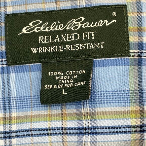 Eddie Bauer Men's 100% Cotton Relaxed Fit Button Down Shirt, Sz. L, Outdoor - Picture 4 of 6